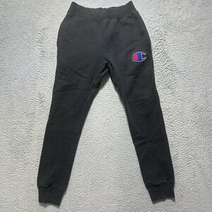 Champion Sweatpants Men's M Black Reverse Weave Joggers Pants Fleece Vintage 90s